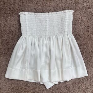 Koch White Smocked Skirt/Skort